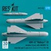 RESKIT RS72-0532 AGM-62 Walleye I ER missiles (2 pcs) with AN/AWG-16 data link pod (1 pcs) (A-4, A-6, A-7, F-4, F/A-18) (3D Printed) (1/72)